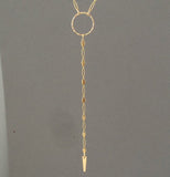 Circle Layering Chain Lariat Necklace
