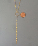 Circle Layering Chain Lariat Necklace