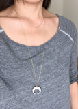 White Bone Double Horn Necklace // Crescent Moon