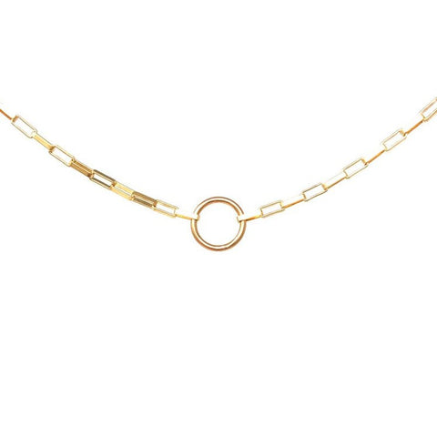 SMALL Link Chain with CIRCLE Necklace