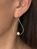 Solitaire Bezel Teardrop Earrings