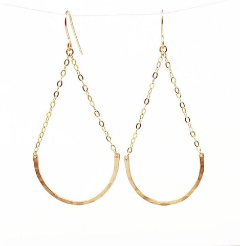 Hammered Half Circle ARC Earrings