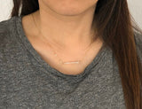 Herkimer Diamond Straight Bar Necklace