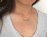 TURQUOISE Small Bar Morse Code Necklace