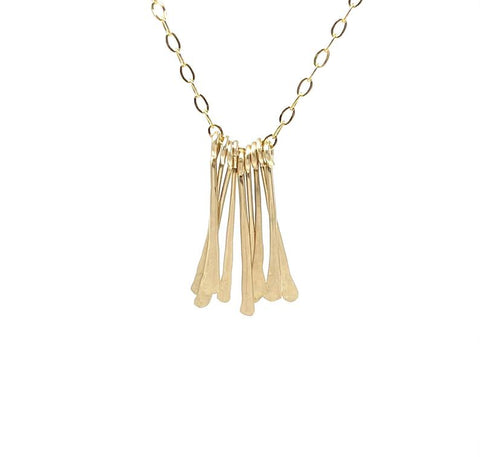 Hammered Fringe Bar Necklace