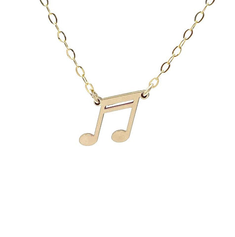 Music Note Necklac in Gold, Silver, and Rose Gold