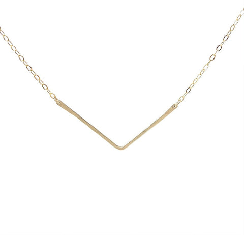 Chevron Hammered Bar Necklace