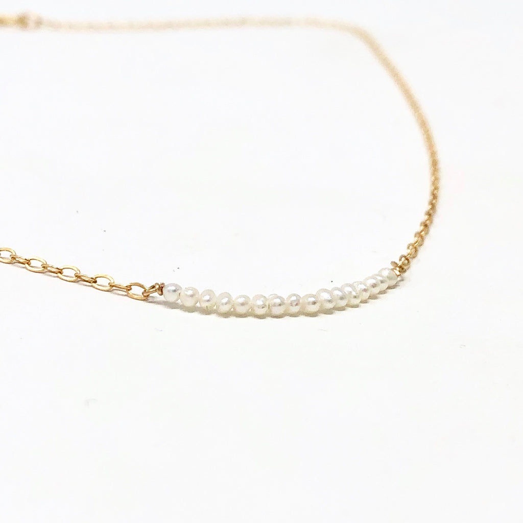 Itty Bitty Pearl Arc Necklace