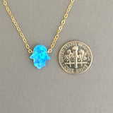 Light Blue Opal Hamsa Necklace