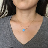 Light Blue Opal Hamsa Necklace