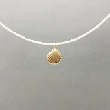 Tiny White Pearl Choker Necklace