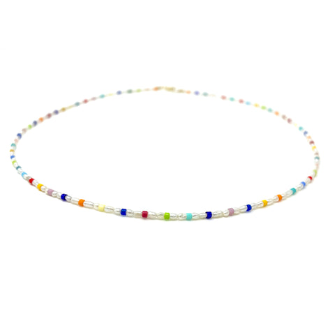 Colorful Seed Bead and Freshwater Pearl Necklace