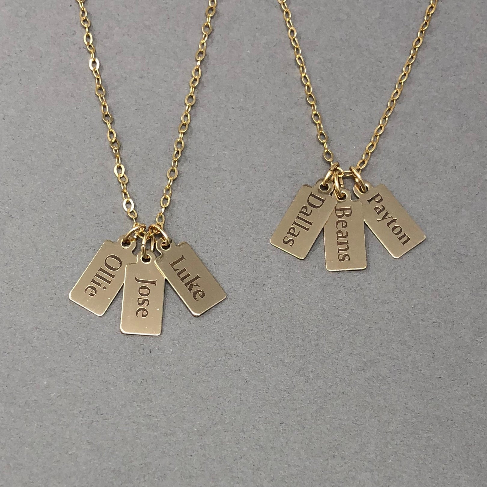 Personalized name tag store necklace