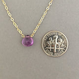 Tiny Amethyst Teardrop Necklace