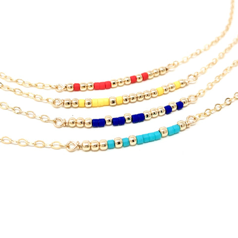 SEED BEAD Morse Code Necklace