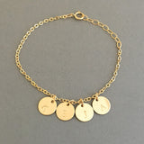 Stamped Initial Disc BRACELET