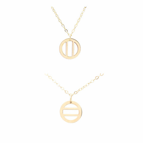 Triple Cutout Vertical Or Horizontal Coin Necklace