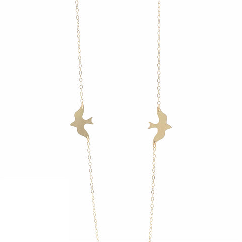 Two Doves Gold Fill Necklace also in Silver and Rose Gold Fill