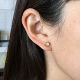 Wire-Wrapped Herkimer Diamond Post Earrings